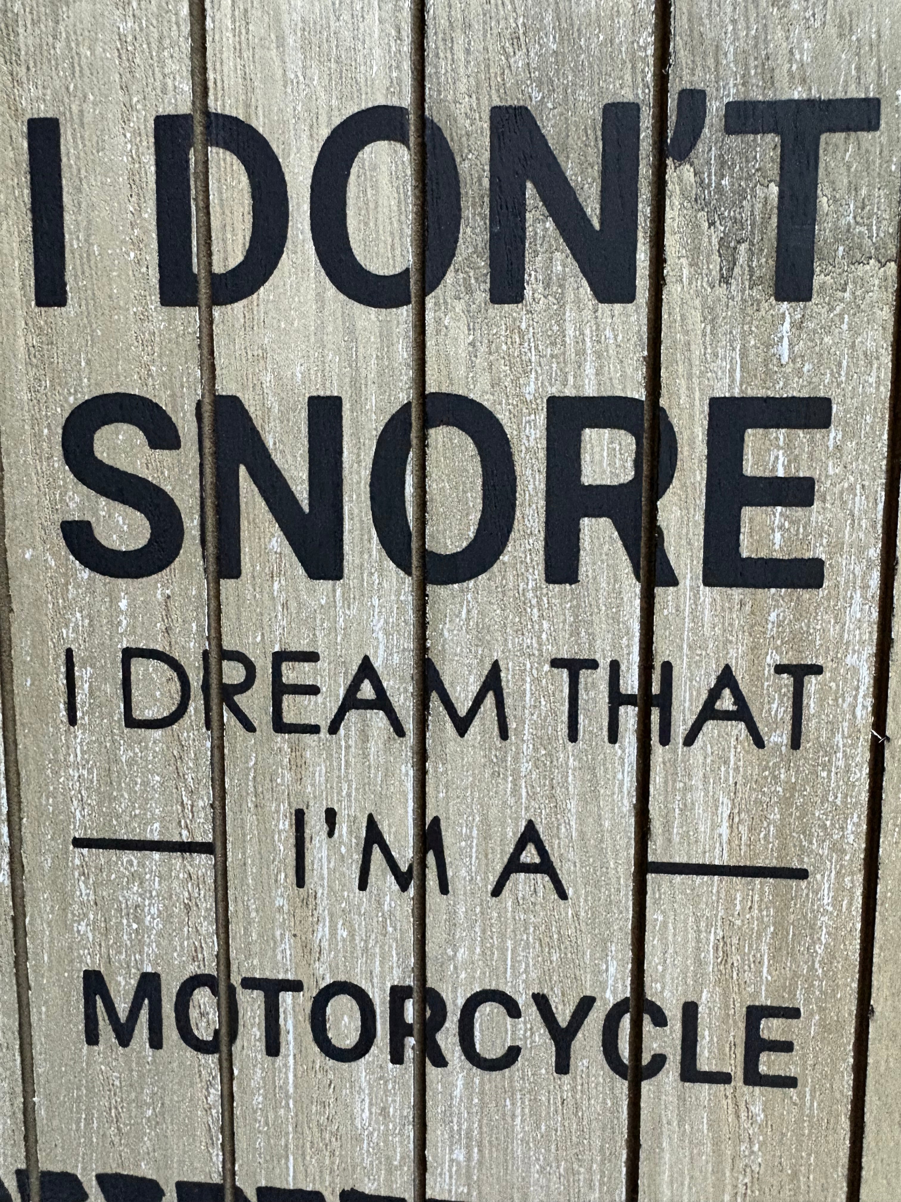 'I Don't Snore...' Wooden Sign