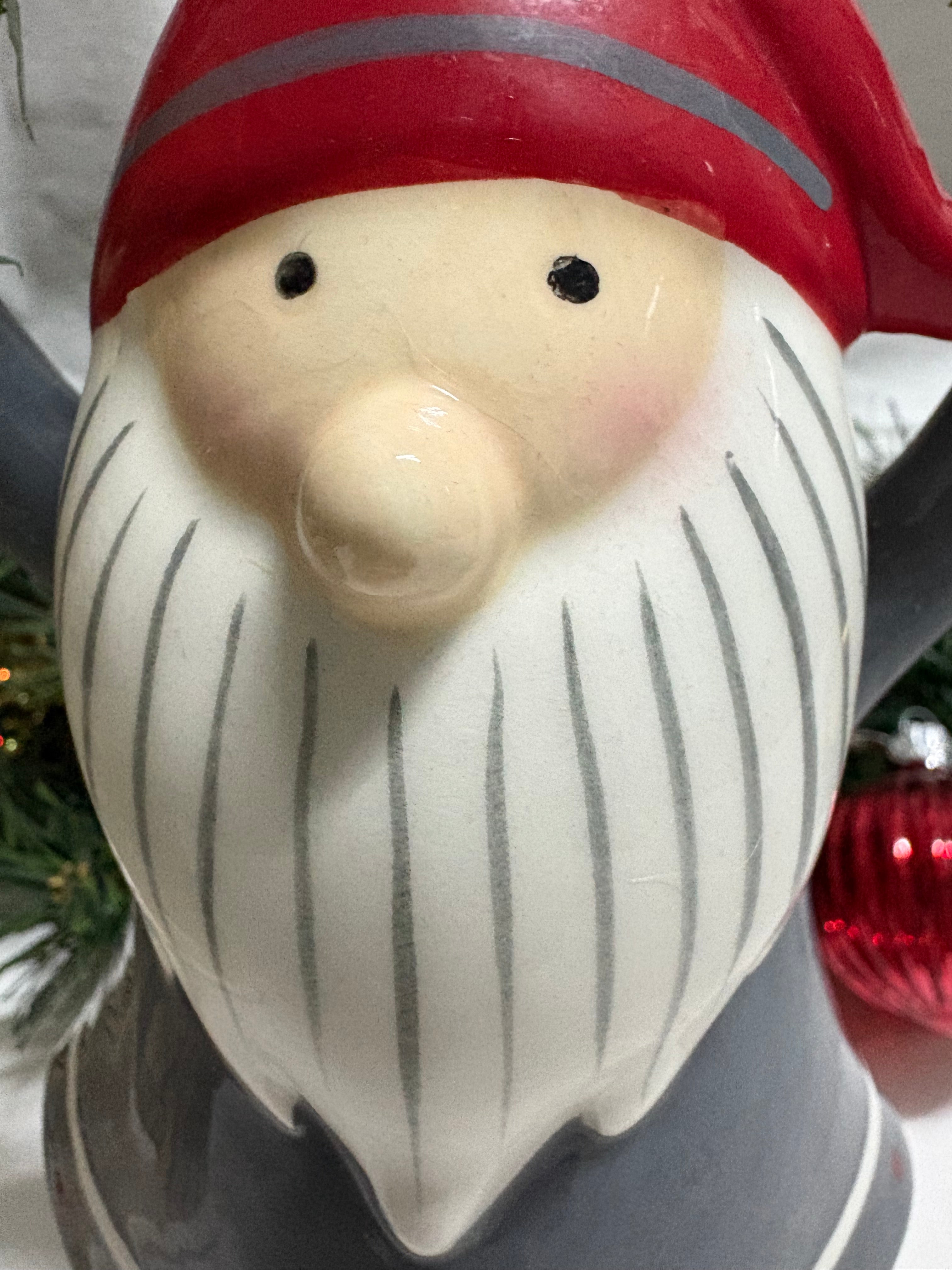 Ceramic Santa with Holly Garland Ornament