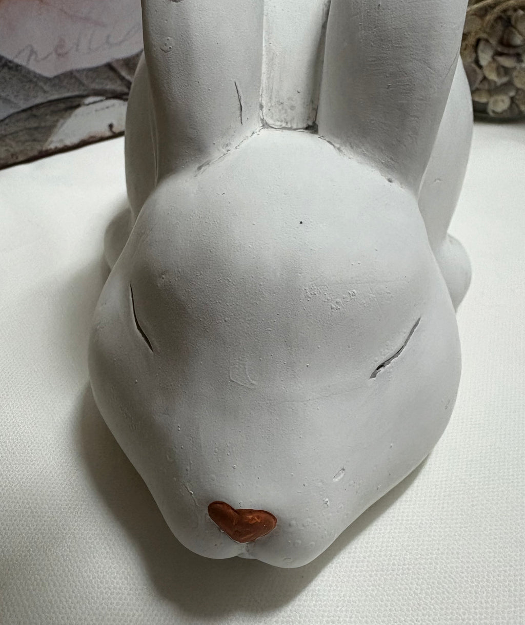 Heavy Cement Sleeping Rabbit Ornament