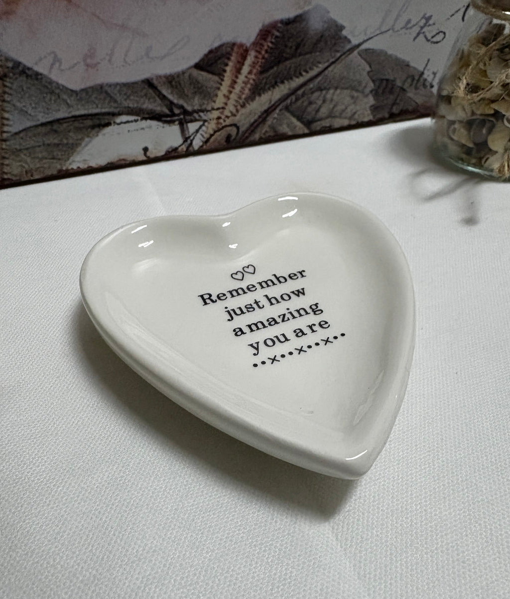 Remember How Amazing You Are Heart Shaped Trinket Dish