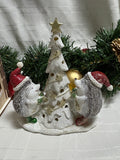 Hedgehogs & Christmas Tree LED Light Up Resin Ornament