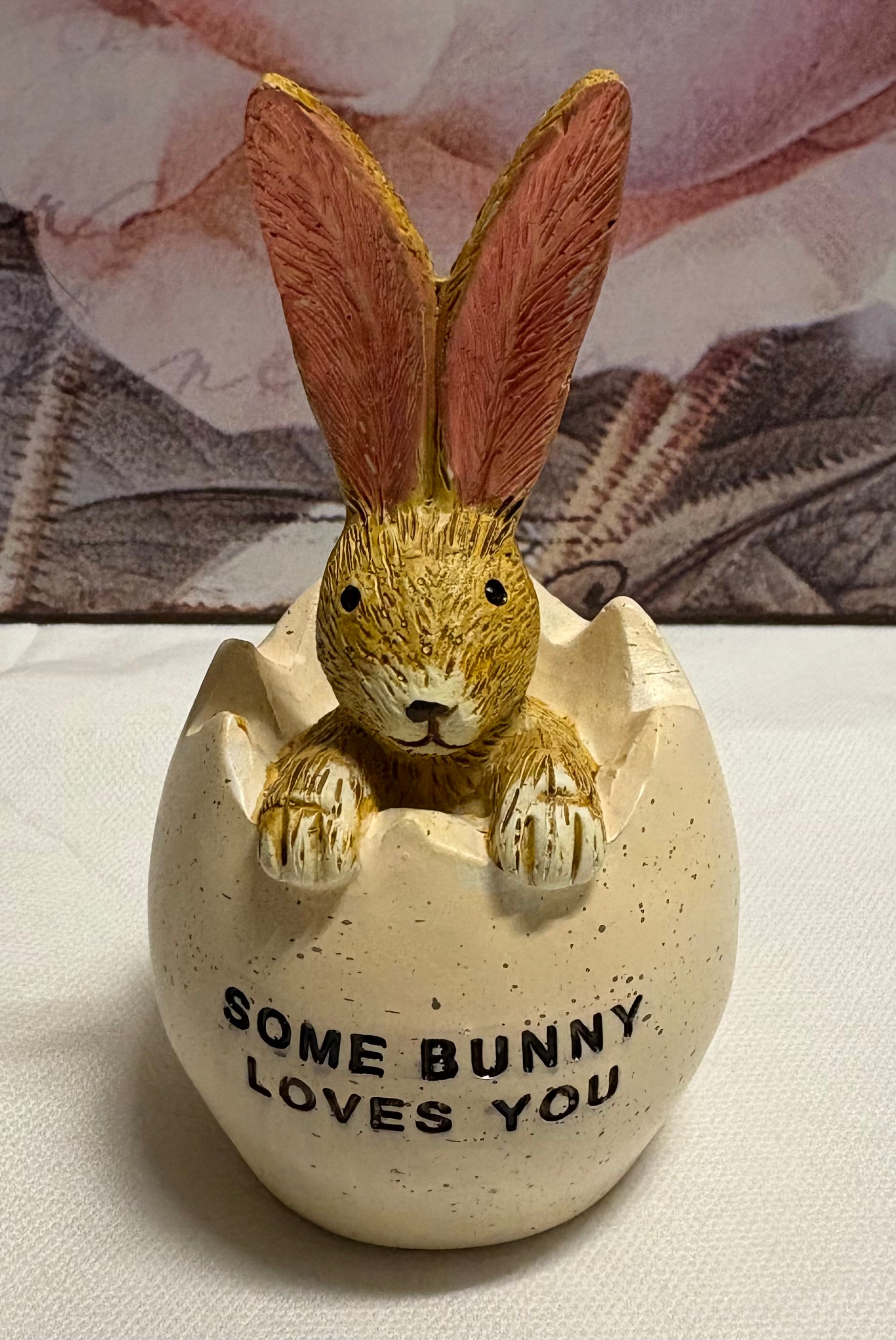 Some Bunny Loves You Bunny in Egg Resin Figure