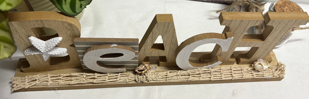 Wooden Beach Sign