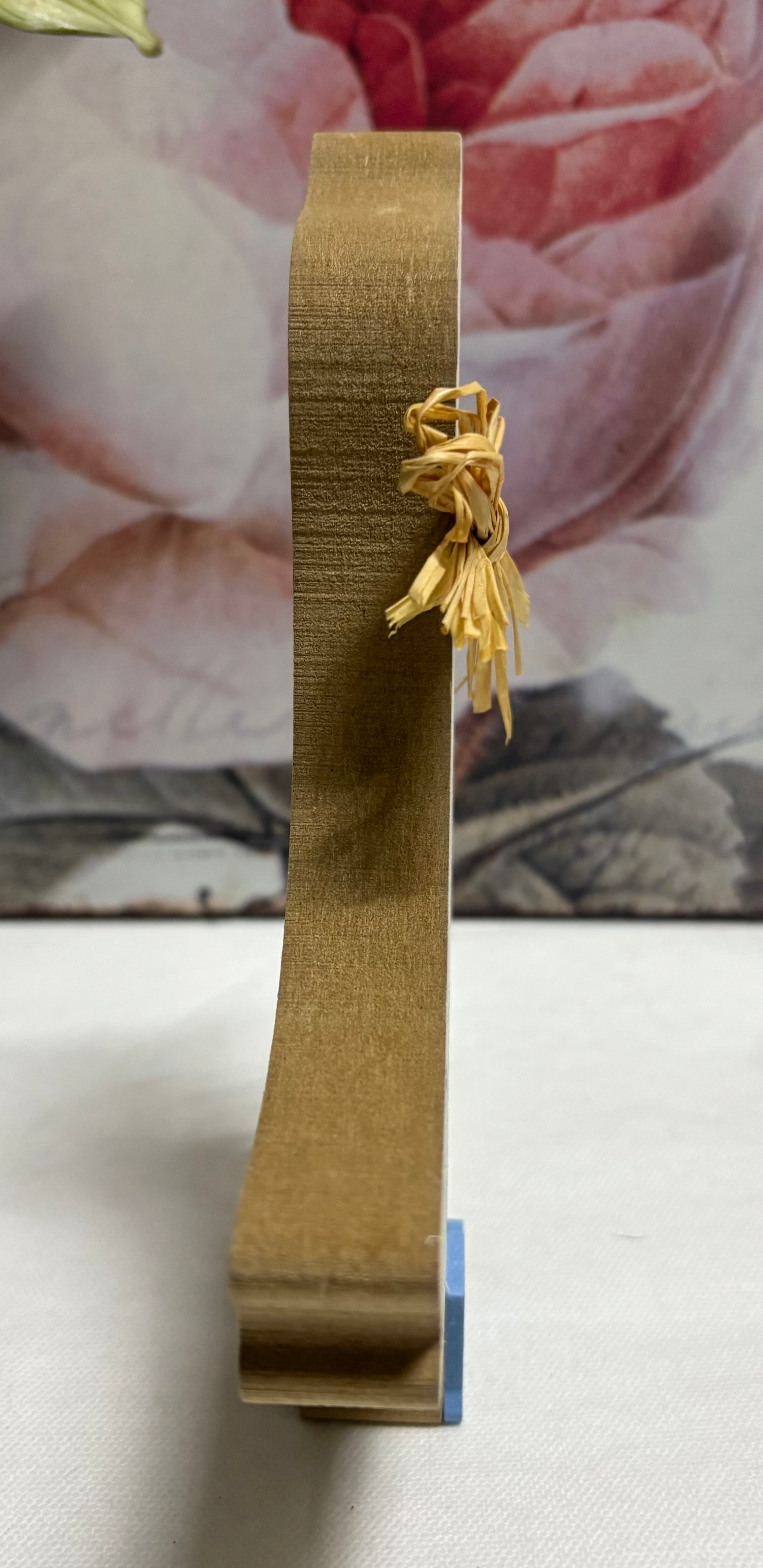 Floral Wooden Duck Ornament - Blue, 15cm