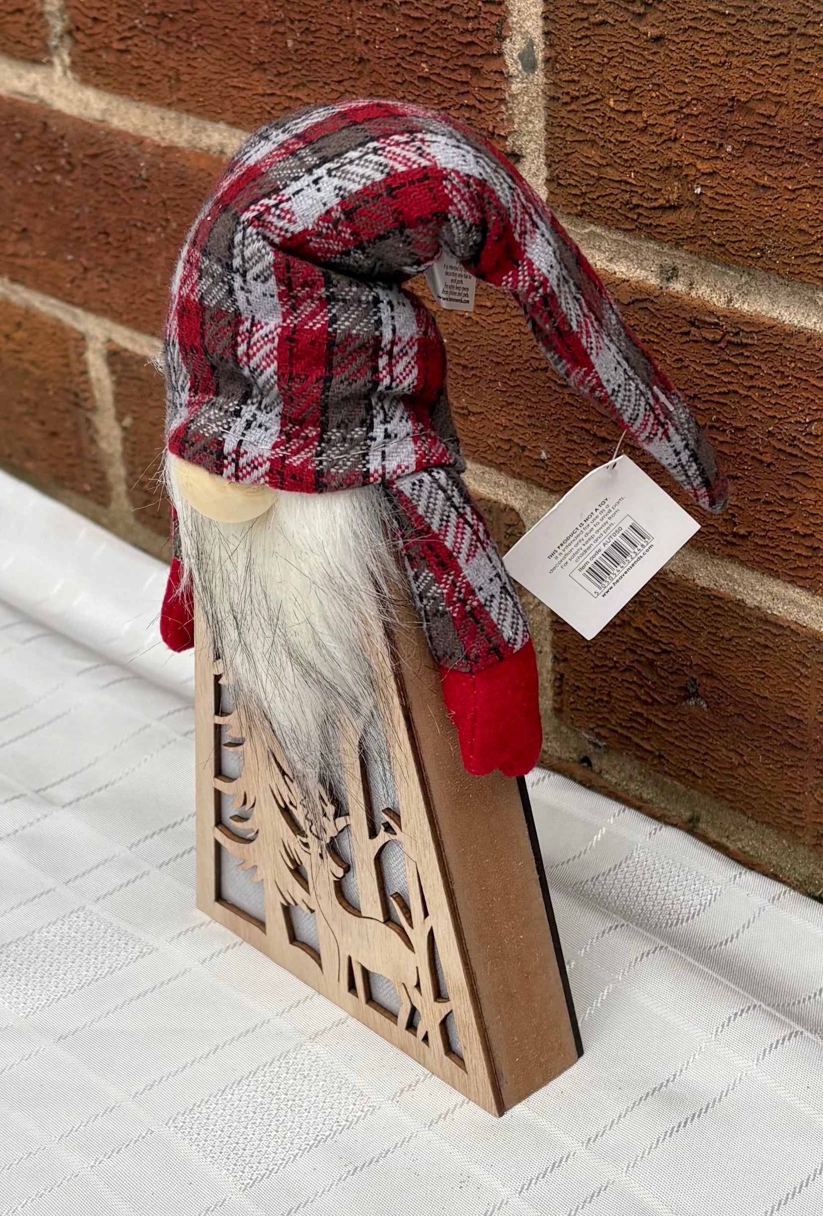 Light Up Tartan Gonk - LED Lantern Christmas Decoration with Tartan Hat