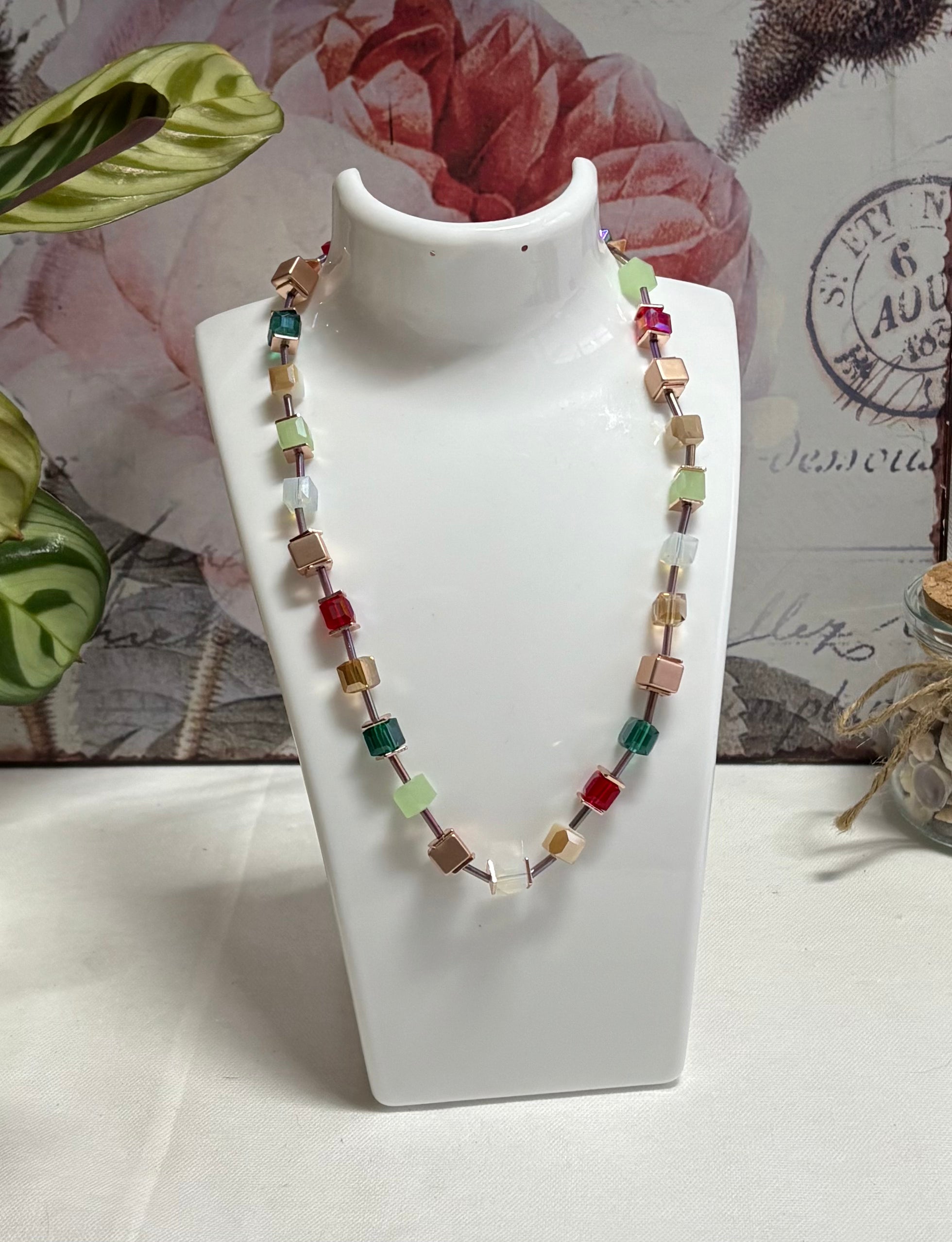 Coloured Cube Necklace