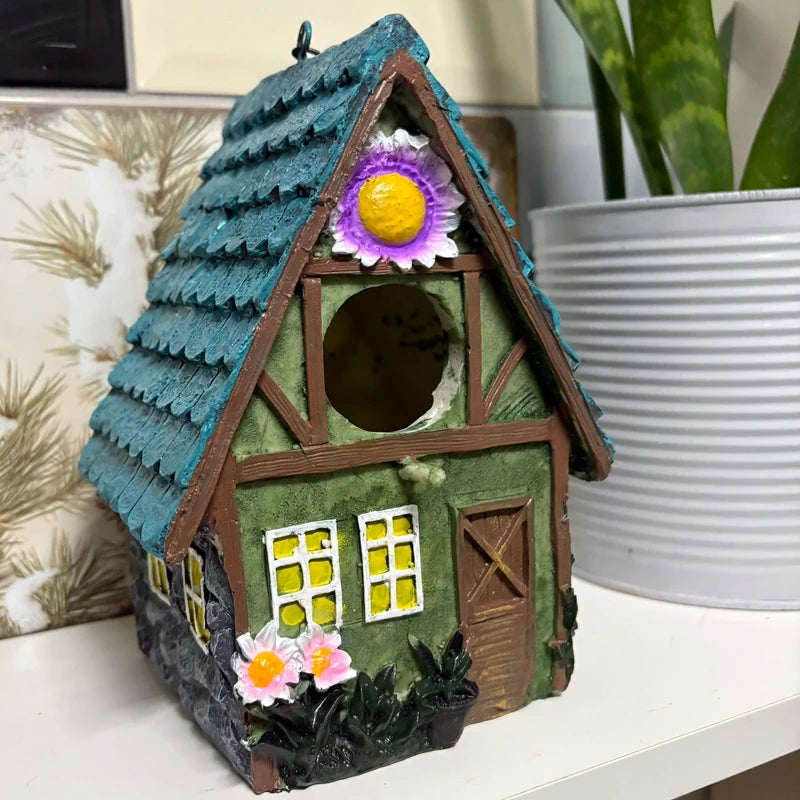 Colourful Resin Hanging Birdhouse
