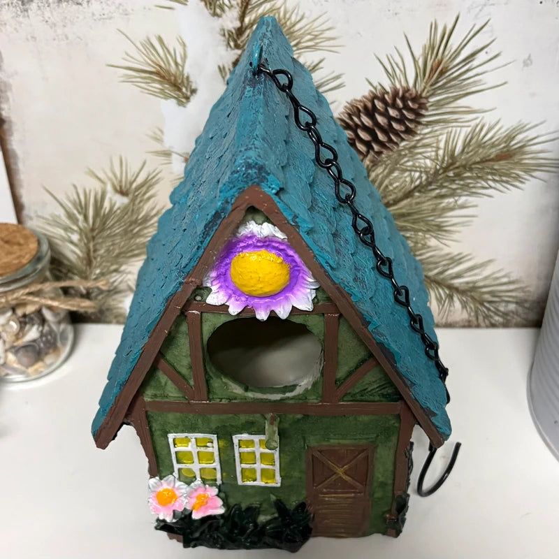 Colourful Resin Hanging Birdhouse