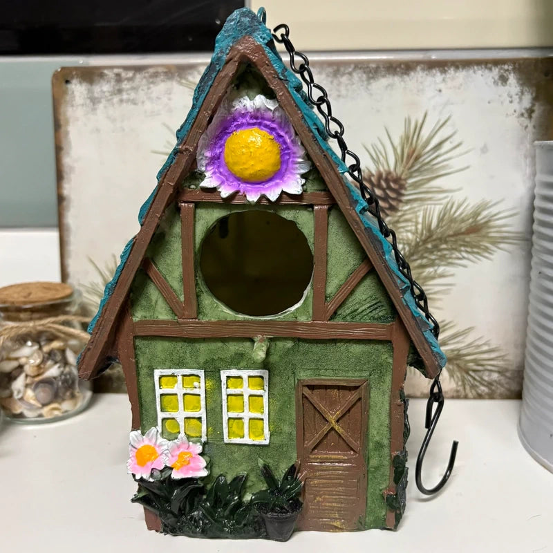 Colourful Resin Hanging Birdhouse