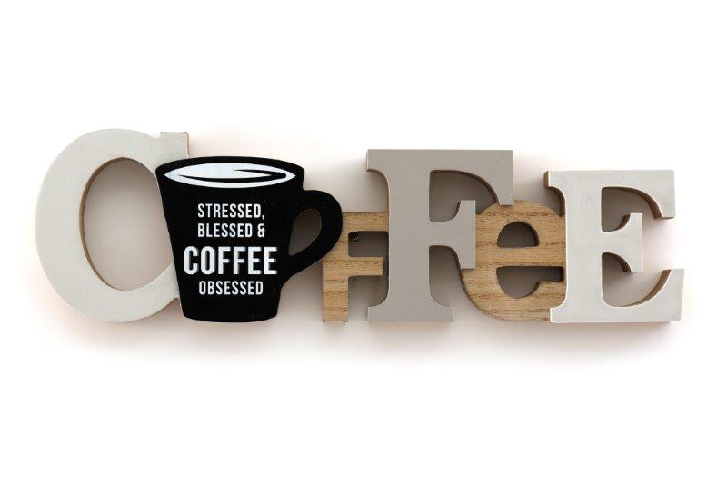Wooden Block Coffee Sign – 'Stressed'