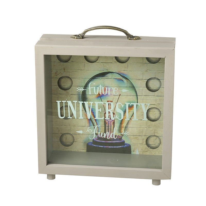 Large Wooden University Fund Money Box