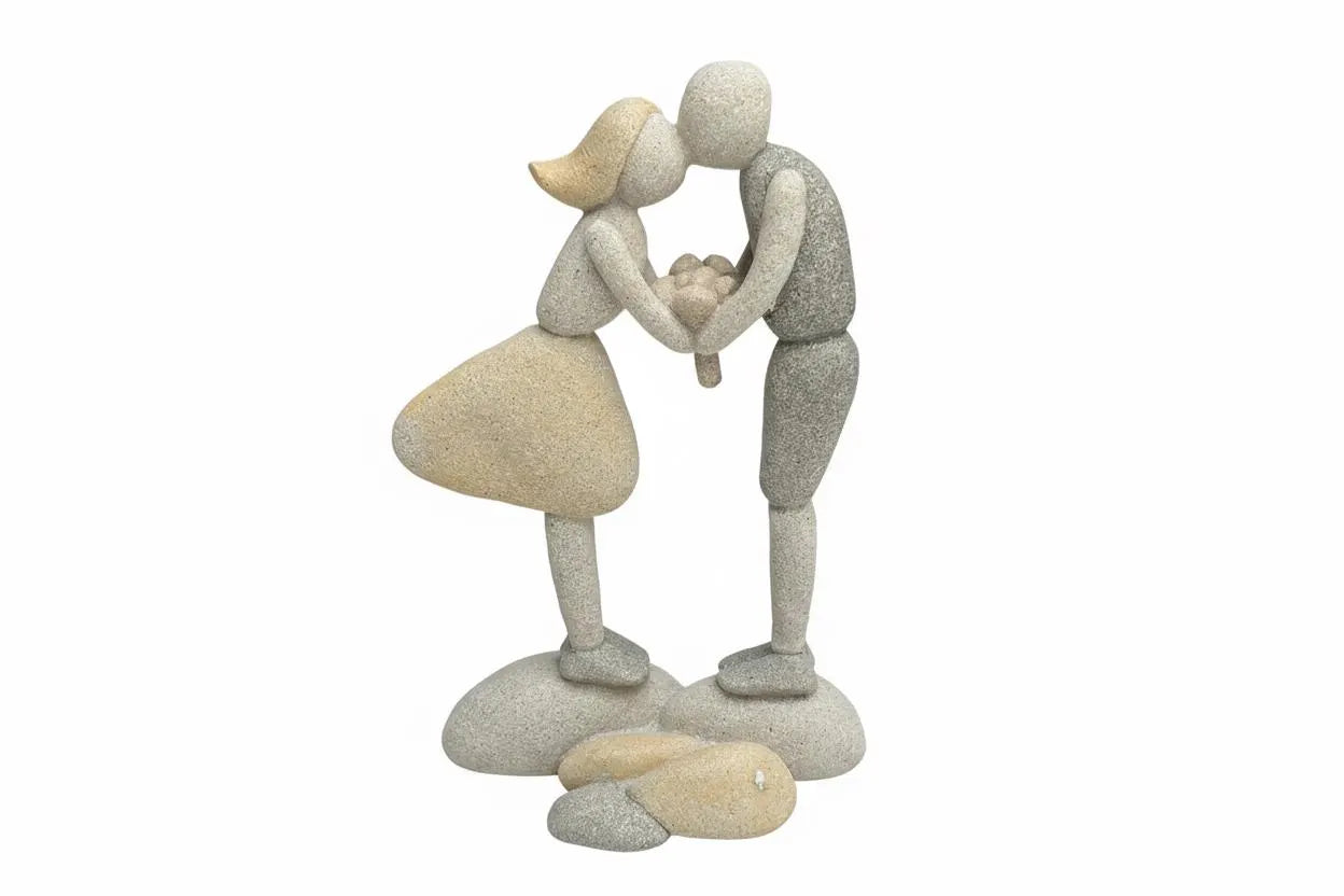 Boy and Girl Pebble Ornament