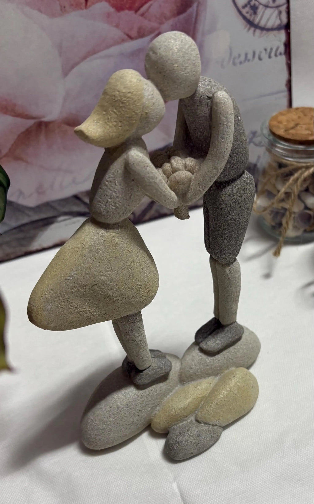 Boy and Girl Pebble Ornament