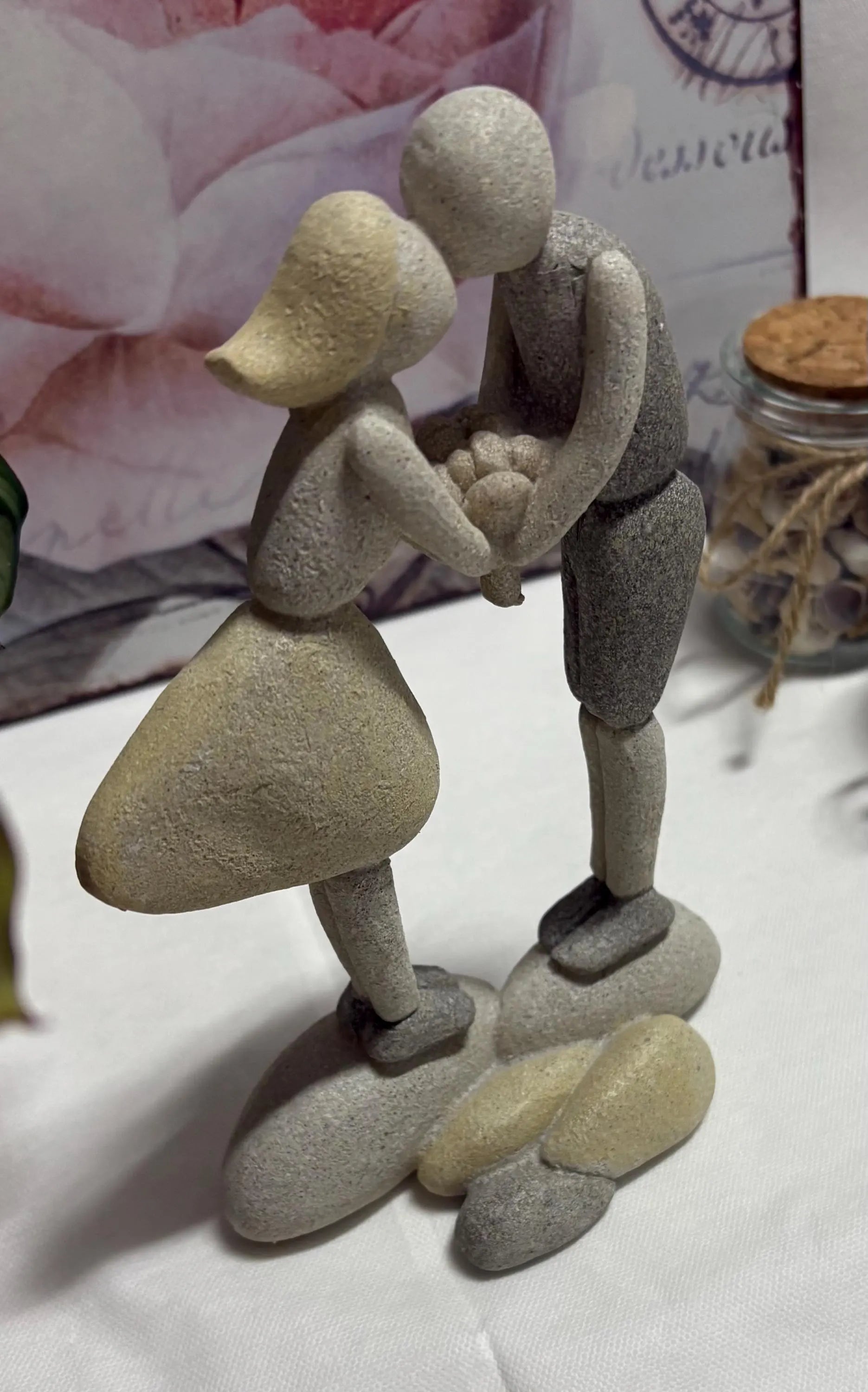 Boy and Girl Pebble Ornament