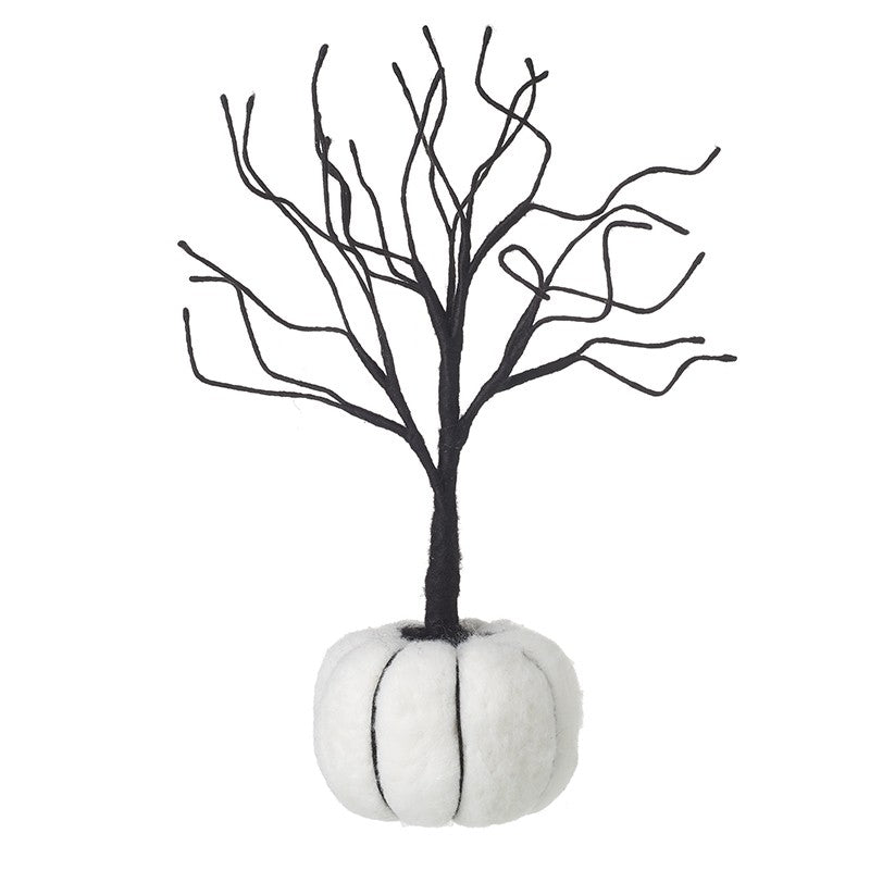 Black Tree In Pumpkin Halloween Decoration