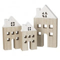 Small Wood Plain Houses With White Roof Set