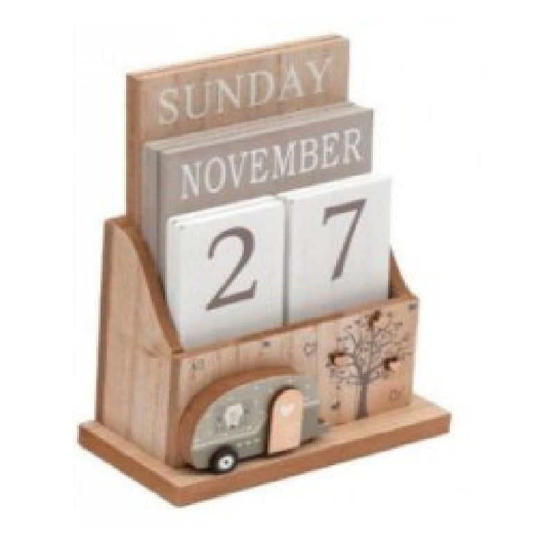 Wooden Caravan Calendar - 2 Designs - 16 x 12cm