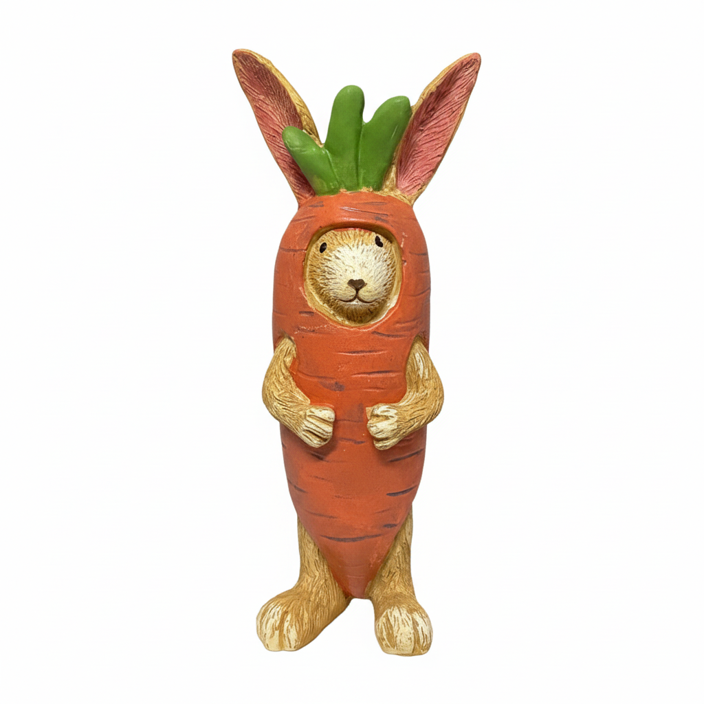 Carrot bunny figurine with background removed
