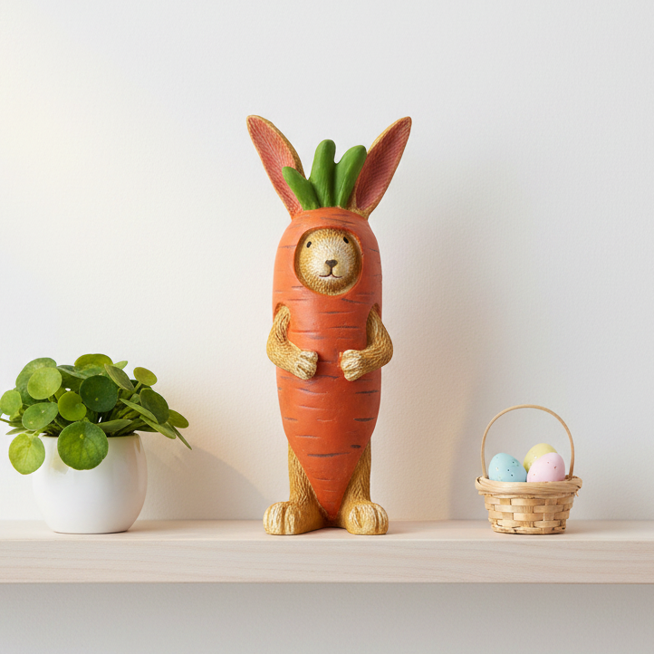 Carrot Bunny on Shelf with Props