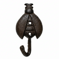 Cast iron ladybug wall hook with background removed