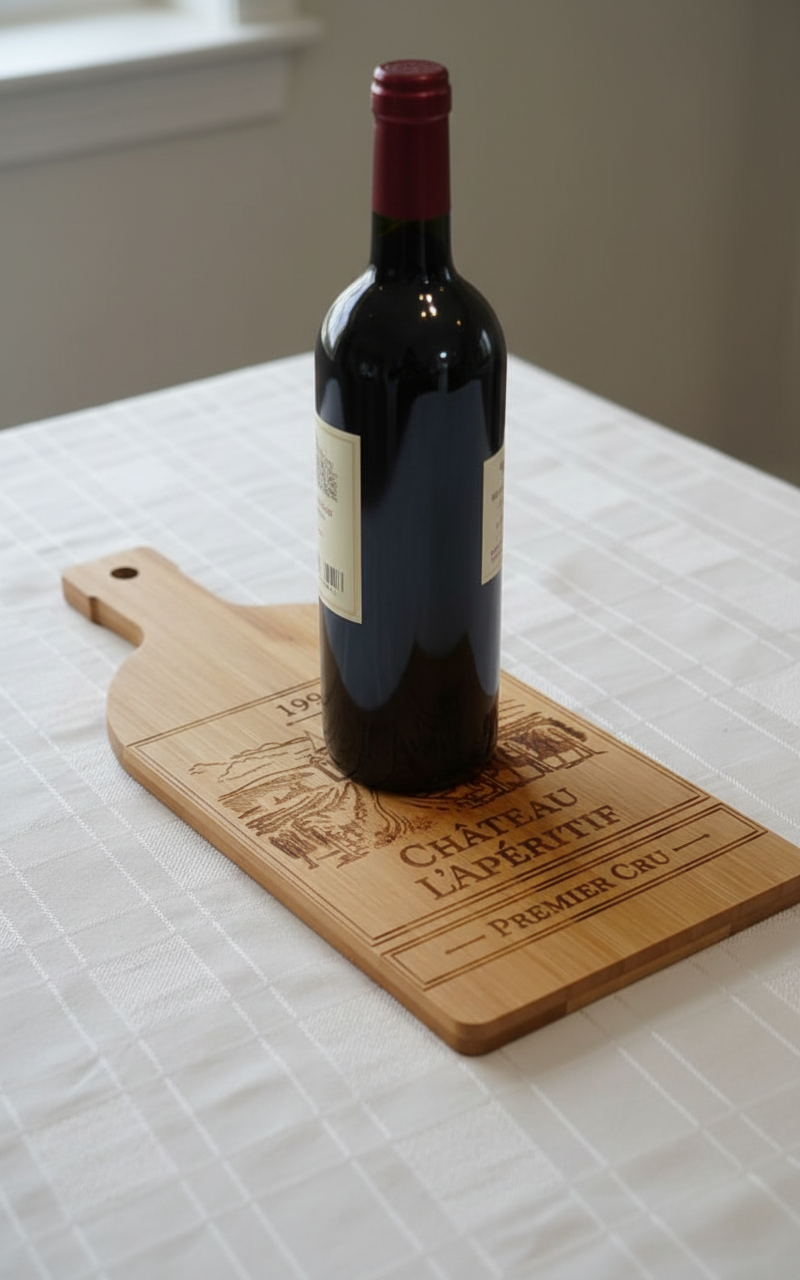 Château L'Apéritif board with wine bottle