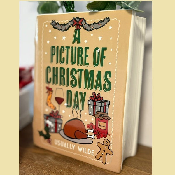 A Picture of Christmas Day Book Vase