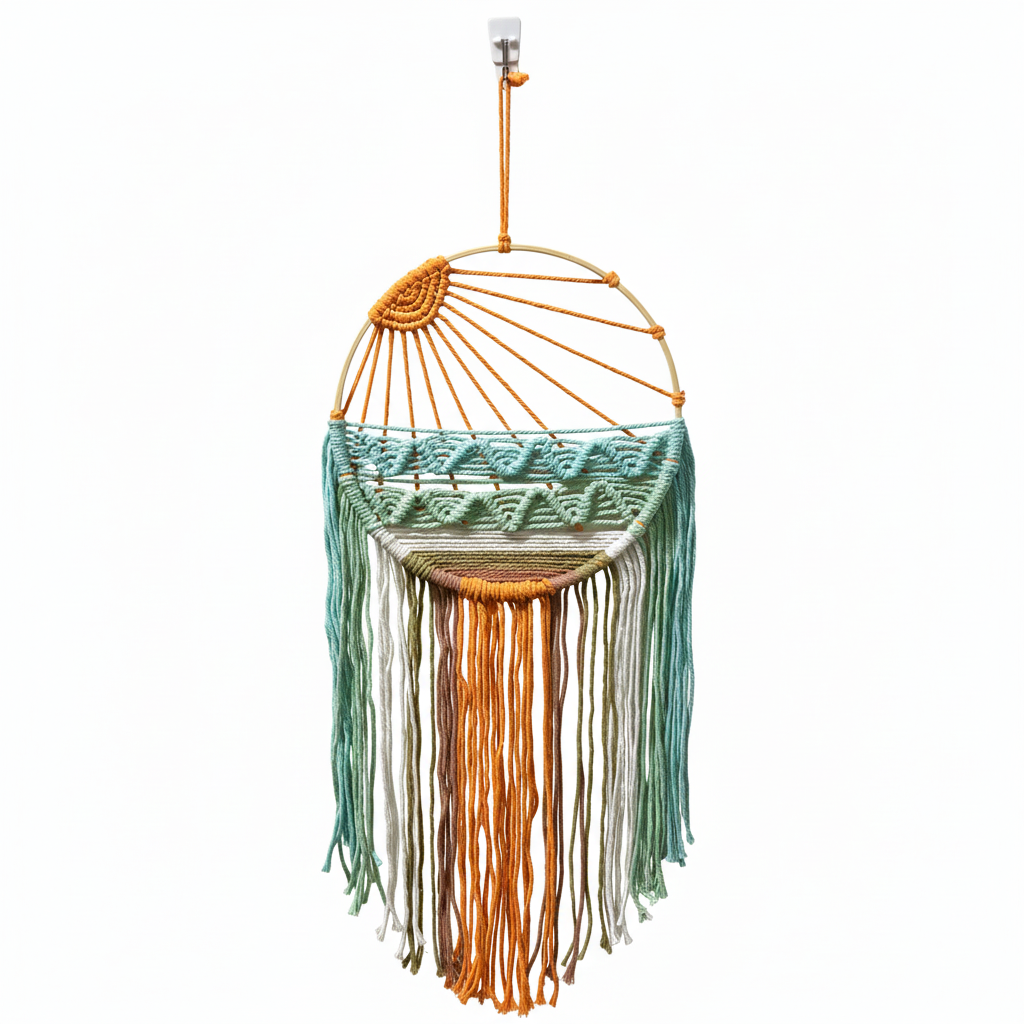 Colorful Macramé Wall Hanging - Square Format