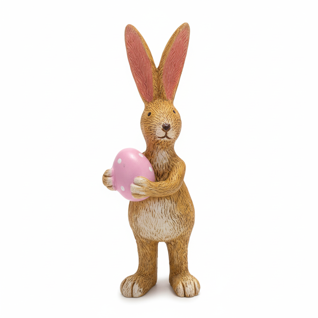 Easter Egg Rabbit Figurine – White Background Square