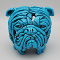 Enhanced blue bulldog figurine