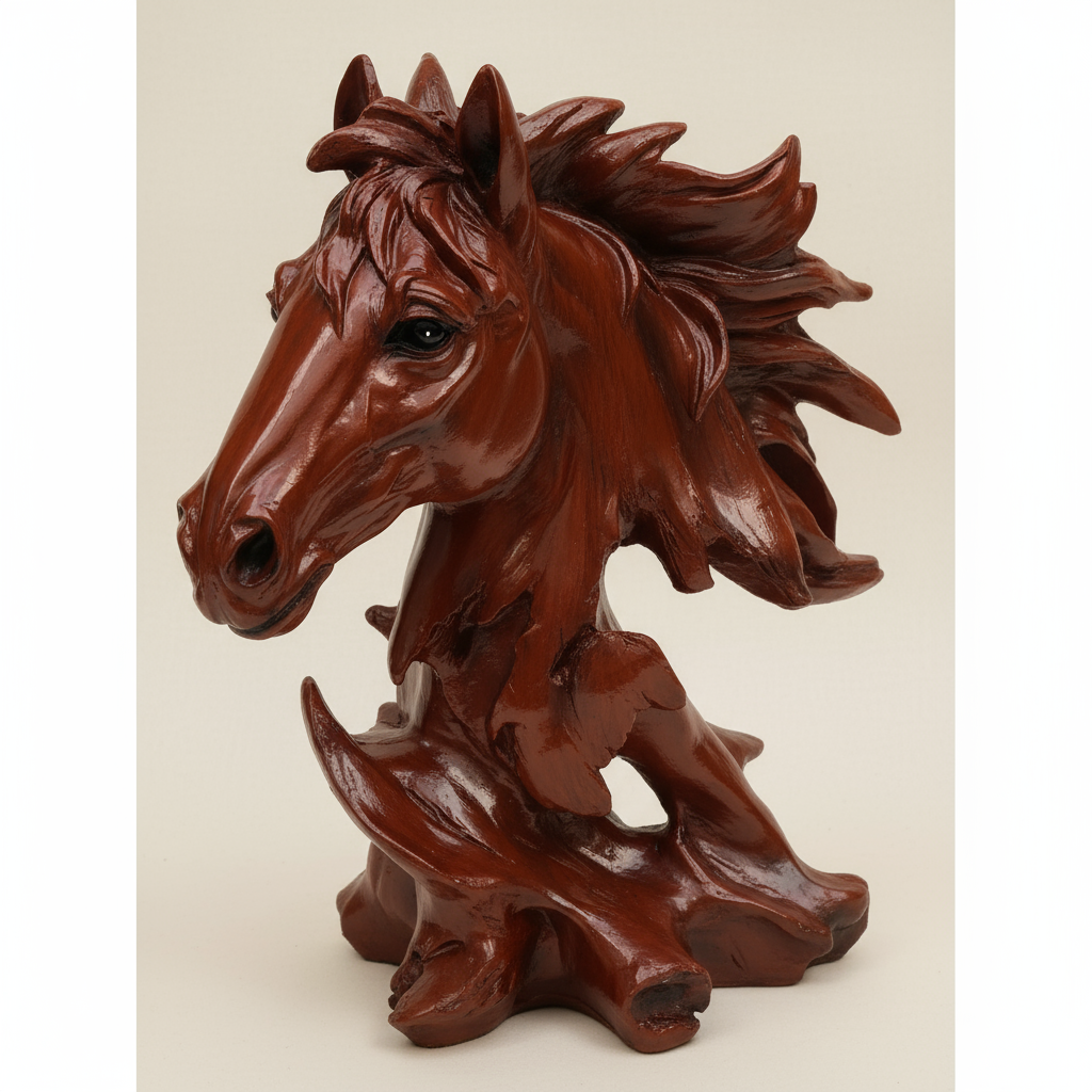 Enhanced horse head sculpture