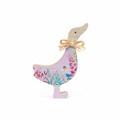 Floral Wooden Duck - White Background Square