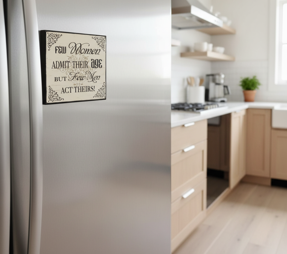 Funny sign on fridge