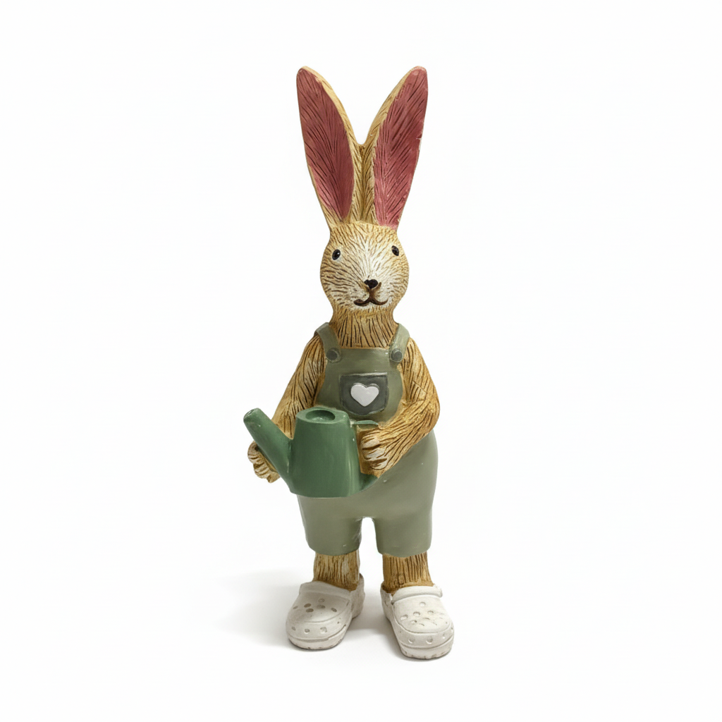 Gardener Rabbit Figurine – White Background Square