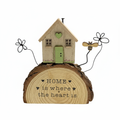 Home is where the heart is ornament – white background, square
