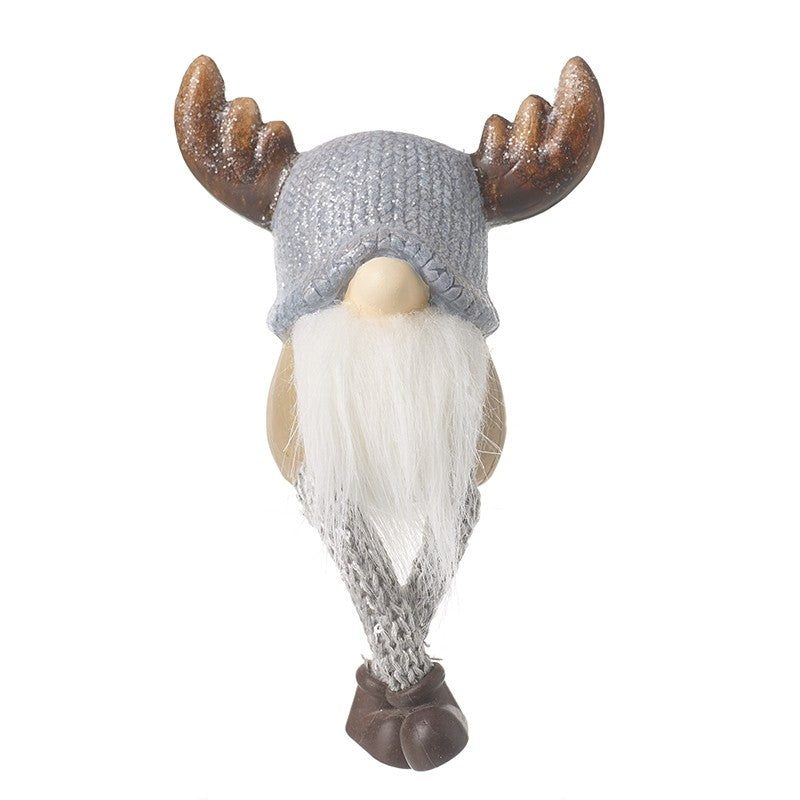 Sitting Gonk in Grey Hat with Pottery Base & Horns