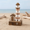 Lighthouse & Hut on Base Wooden Ornament