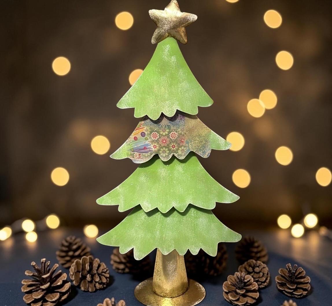 Statement Pale Green Large Metal Tree Ornament - 80cm