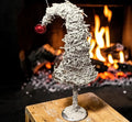 Christmas Snowy LED Tree Ornament with Red Baubles - 85cm