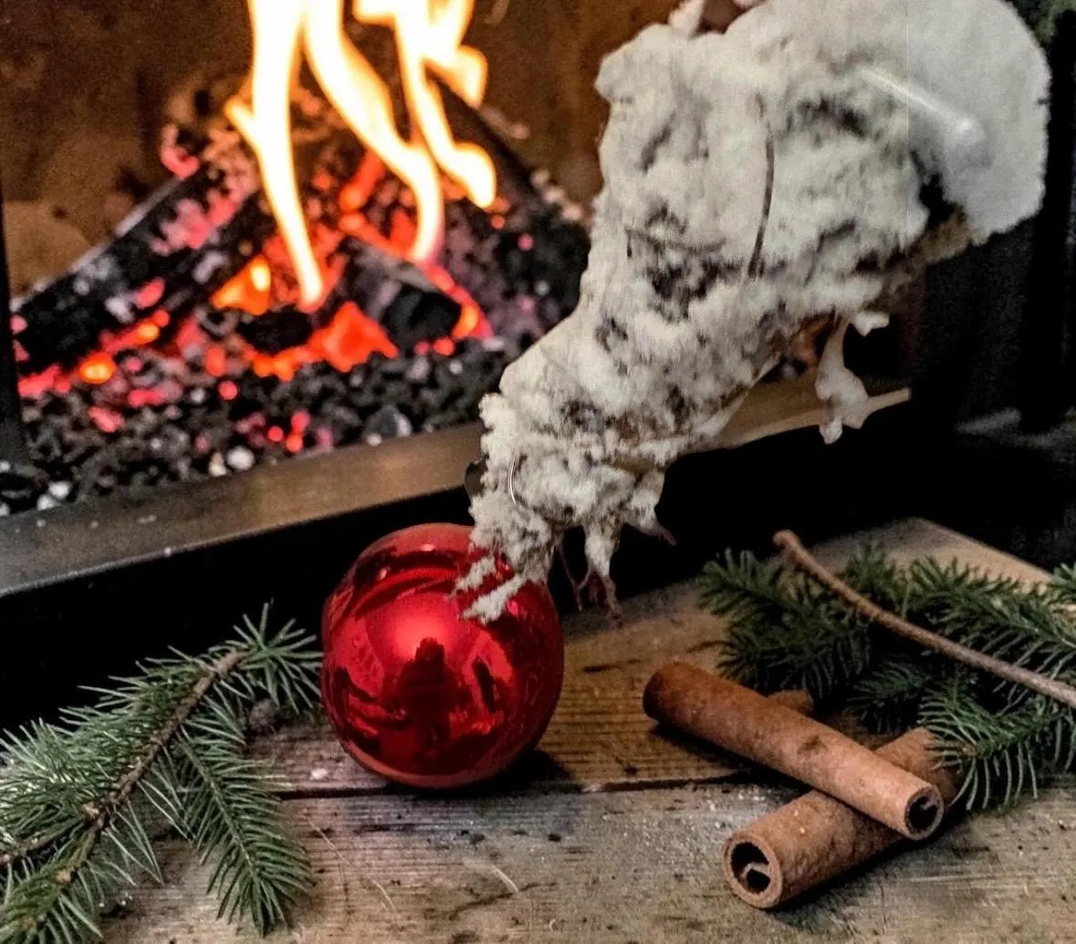 Christmas Snowy LED Tree Ornament with Red Baubles - 85cm