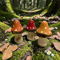 Set of 3 x Colourful Wooden Mushrooms, 10cm - 3 Colours