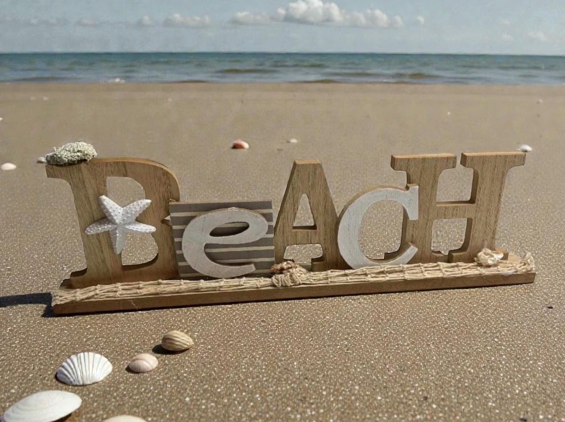 Wooden Beach Sign