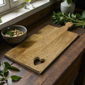 Large Wooden Chopping / Serving Board with Cut Out Heart