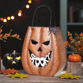 Orange Metal Spooky Pumpkin Lantern Halloween Decoration