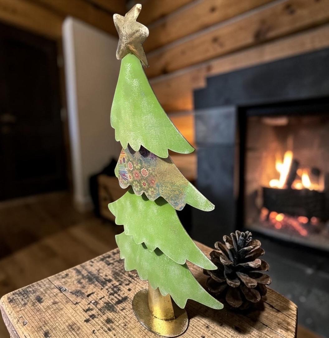 Statement Pale Green Large Metal Tree Ornament - 80cm