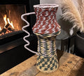 Large Patterned Rope Vase With Wavy Handle