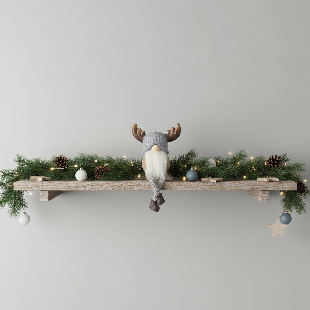 Nordic gnome on Christmas shelf