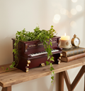 Piano planter on shelf with plant - lifestyle setting
