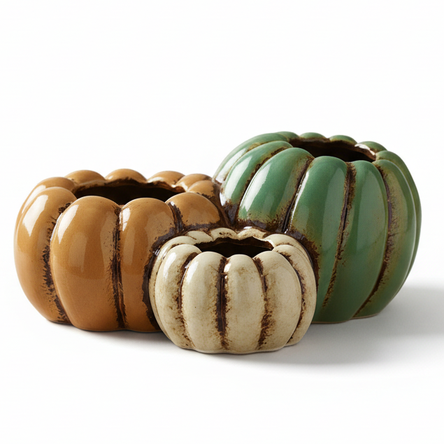 Pumpkin candle holders with background removed