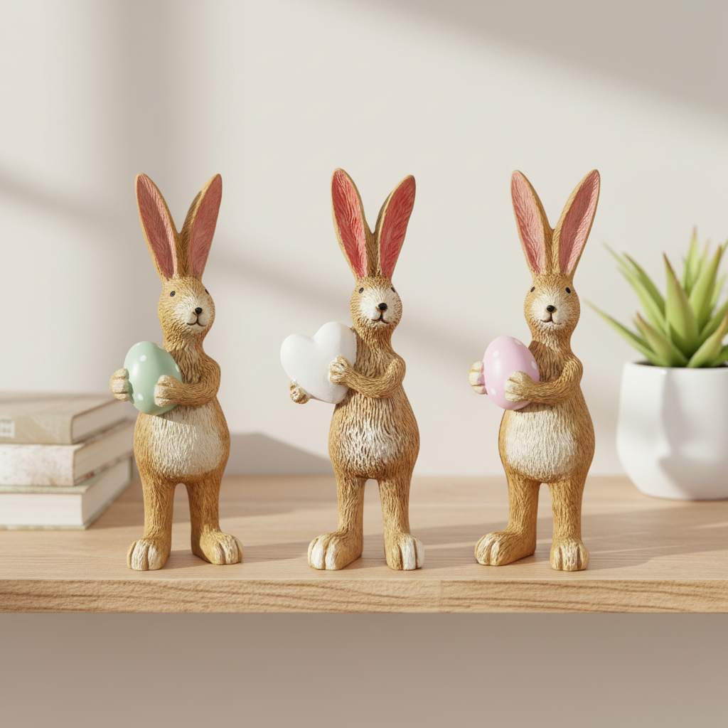 Rabbit Figurines – Shelf Lifestyle Background