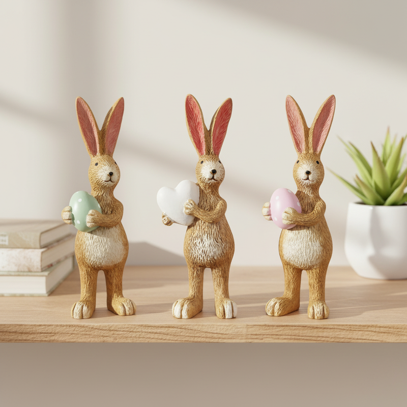 Rabbit Figurines – Shelf Lifestyle Background